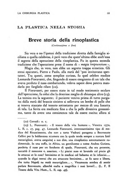 La chirurgia plastica rivista della Societa italiana di chirurgia riparatrice plastica ed estetica