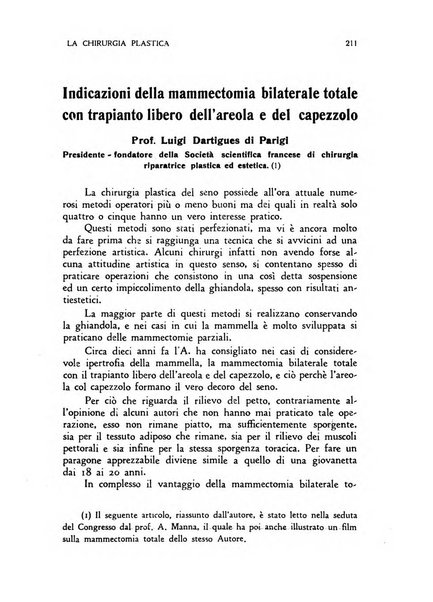 La chirurgia plastica rivista della Societa italiana di chirurgia riparatrice plastica ed estetica