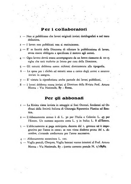 La chirurgia plastica rivista della Societa italiana di chirurgia riparatrice plastica ed estetica