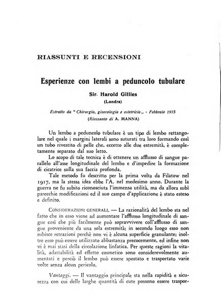 La chirurgia plastica rivista della Societa italiana di chirurgia riparatrice plastica ed estetica