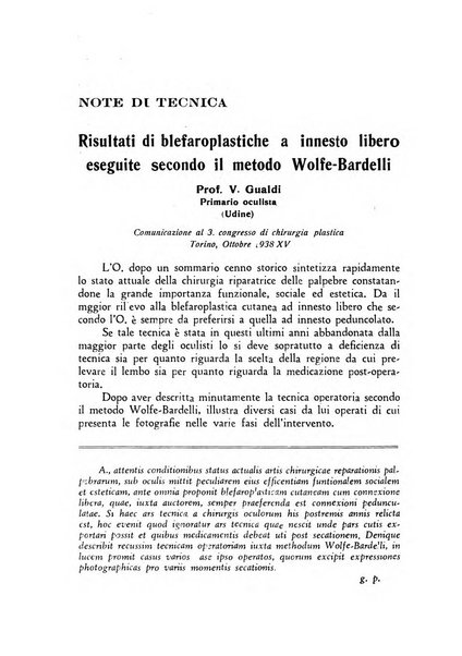 La chirurgia plastica rivista della Societa italiana di chirurgia riparatrice plastica ed estetica