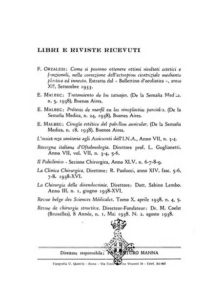 La chirurgia plastica rivista della Societa italiana di chirurgia riparatrice plastica ed estetica