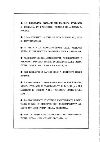 Rassegna sociale dell'Africa italiana