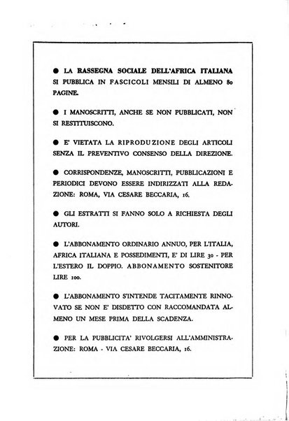 Rassegna sociale dell'Africa italiana