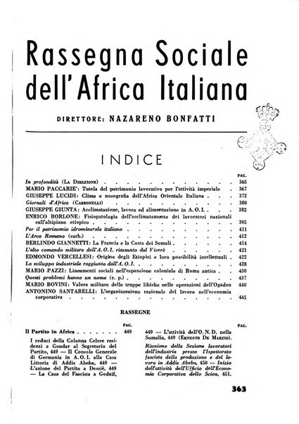 Rassegna sociale dell'Africa italiana