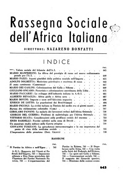 Rassegna sociale dell'Africa italiana