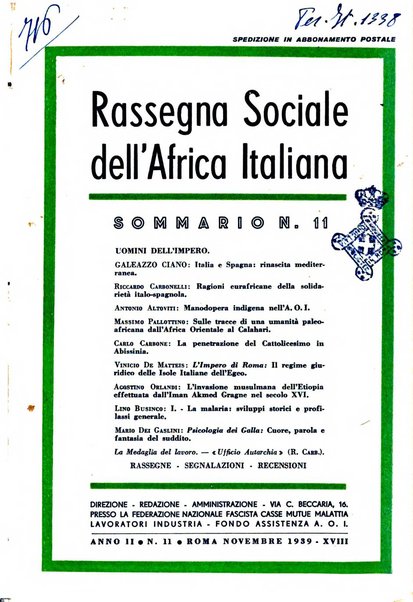 Rassegna sociale dell'Africa italiana