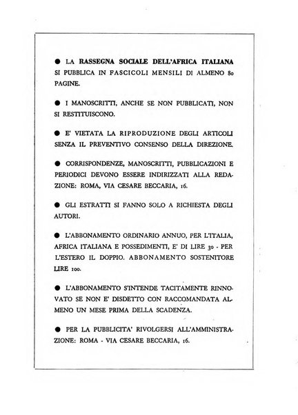 Rassegna sociale dell'Africa italiana