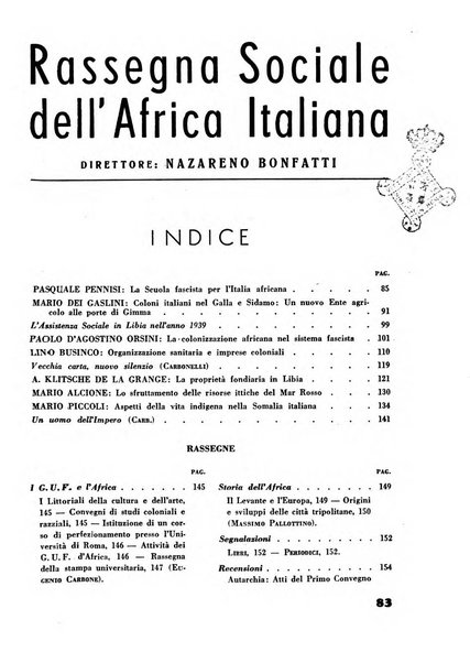 Rassegna sociale dell'Africa italiana