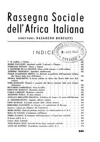 Rassegna sociale dell'Africa italiana