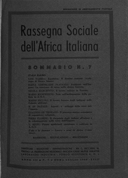 Rassegna sociale dell'Africa italiana