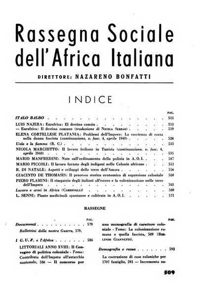 Rassegna sociale dell'Africa italiana