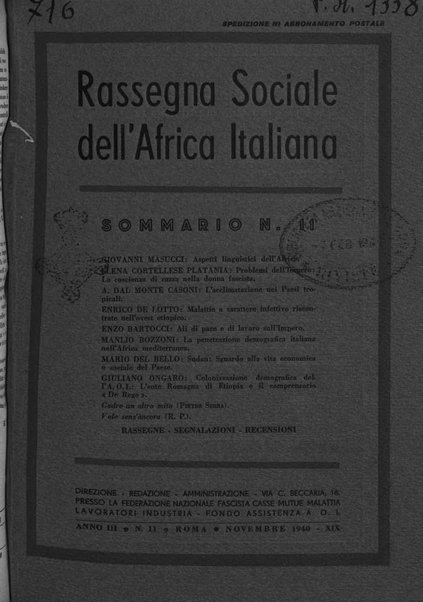 Rassegna sociale dell'Africa italiana