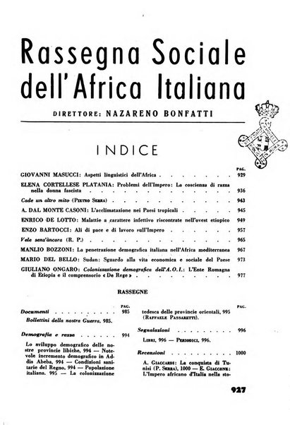 Rassegna sociale dell'Africa italiana