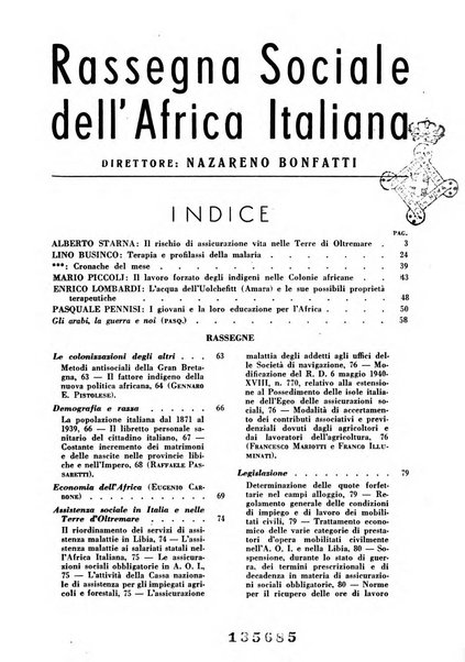 Rassegna sociale dell'Africa italiana