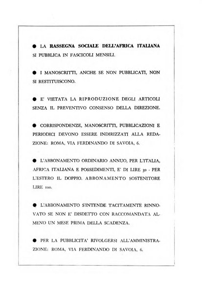 Rassegna sociale dell'Africa italiana