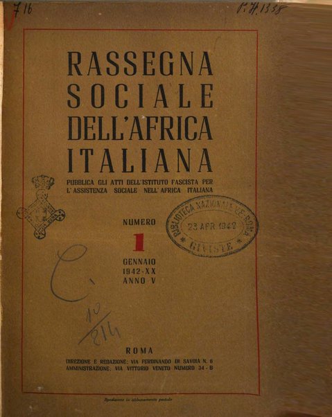 Rassegna sociale dell'Africa italiana