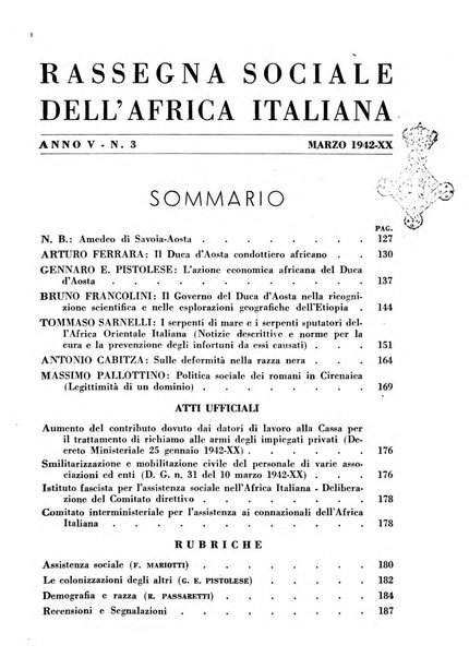 Rassegna sociale dell'Africa italiana