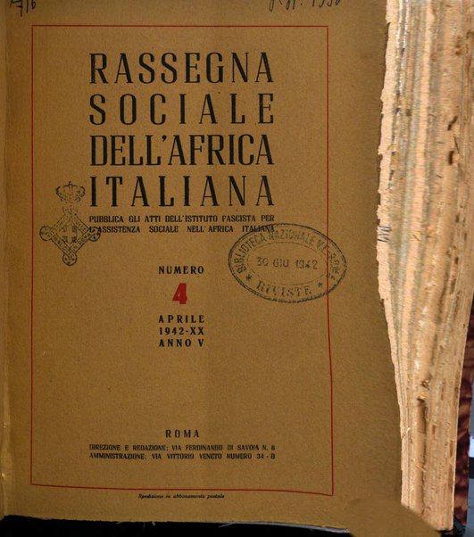 Rassegna sociale dell'Africa italiana