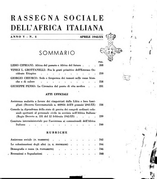 Rassegna sociale dell'Africa italiana