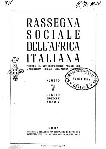 Rassegna sociale dell'Africa italiana