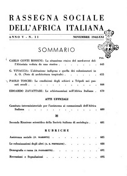 Rassegna sociale dell'Africa italiana
