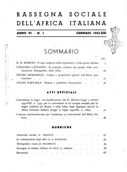 Rassegna sociale dell'Africa italiana