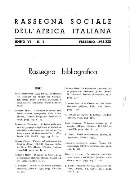 Rassegna sociale dell'Africa italiana