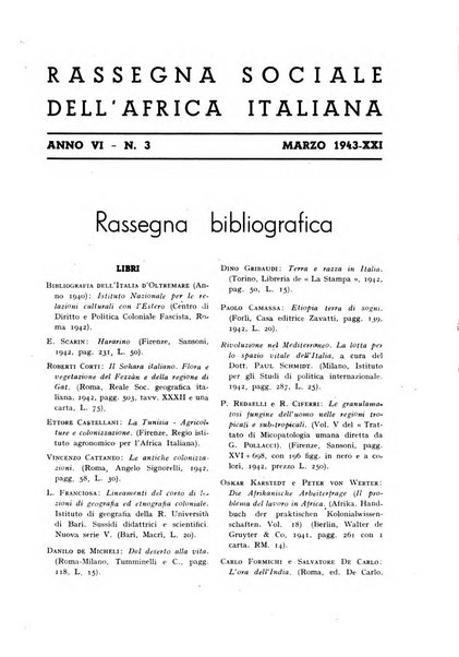 Rassegna sociale dell'Africa italiana