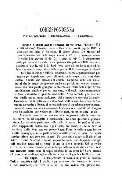 Bullettino del vulcanismo italiano periodico geologico ed archeologico per l'osservazione e la storia..