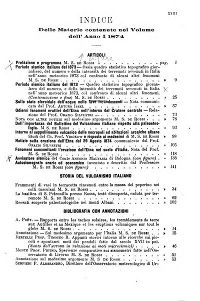 Bullettino del vulcanismo italiano periodico geologico ed archeologico per l'osservazione e la storia..