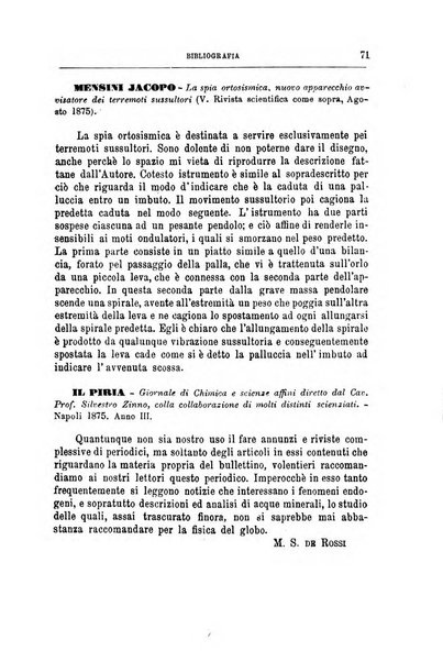 Bullettino del vulcanismo italiano periodico geologico ed archeologico per l'osservazione e la storia..