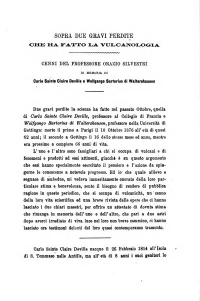 Bullettino del vulcanismo italiano periodico geologico ed archeologico per l'osservazione e la storia..