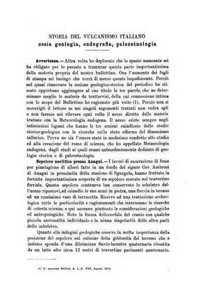 Bullettino del vulcanismo italiano periodico geologico ed archeologico per l'osservazione e la storia..