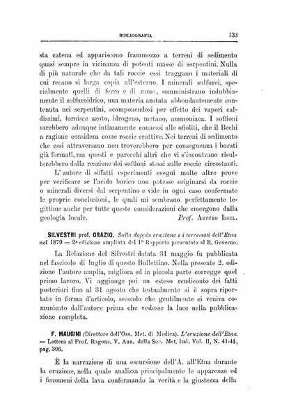 Bullettino del vulcanismo italiano periodico geologico ed archeologico per l'osservazione e la storia..