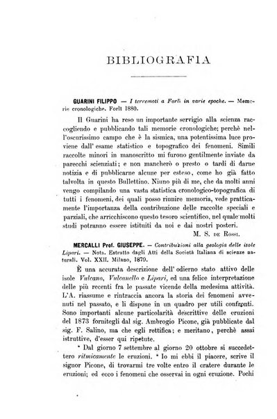 Bullettino del vulcanismo italiano periodico geologico ed archeologico per l'osservazione e la storia..