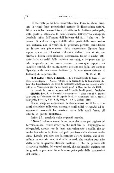 Bullettino del vulcanismo italiano periodico geologico ed archeologico per l'osservazione e la storia..