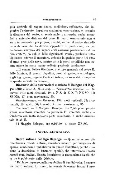 Bullettino del vulcanismo italiano periodico geologico ed archeologico per l'osservazione e la storia..