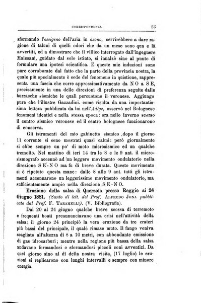 Bullettino del vulcanismo italiano periodico geologico ed archeologico per l'osservazione e la storia..