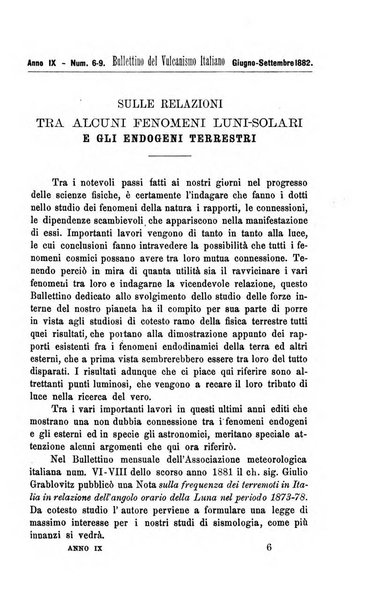 Bullettino del vulcanismo italiano periodico geologico ed archeologico per l'osservazione e la storia..