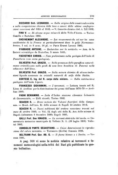 Bullettino del vulcanismo italiano periodico geologico ed archeologico per l'osservazione e la storia..