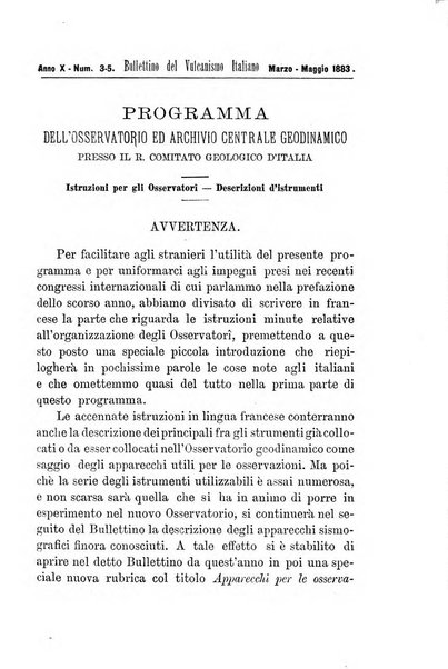 Bullettino del vulcanismo italiano periodico geologico ed archeologico per l'osservazione e la storia..