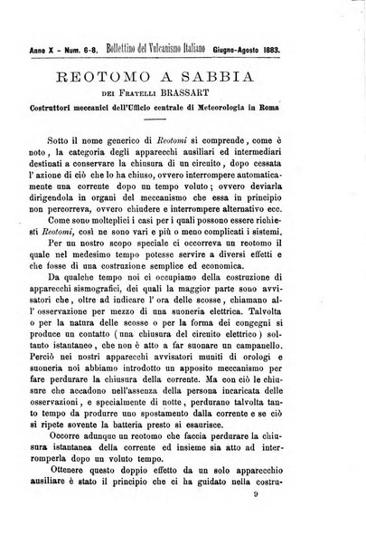 Bullettino del vulcanismo italiano periodico geologico ed archeologico per l'osservazione e la storia..