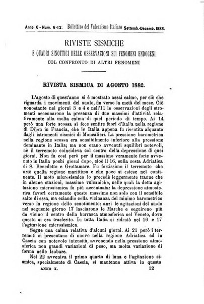 Bullettino del vulcanismo italiano periodico geologico ed archeologico per l'osservazione e la storia..