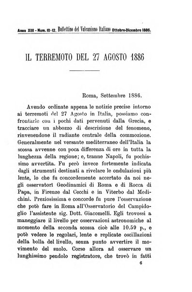 Bullettino del vulcanismo italiano periodico geologico ed archeologico per l'osservazione e la storia..