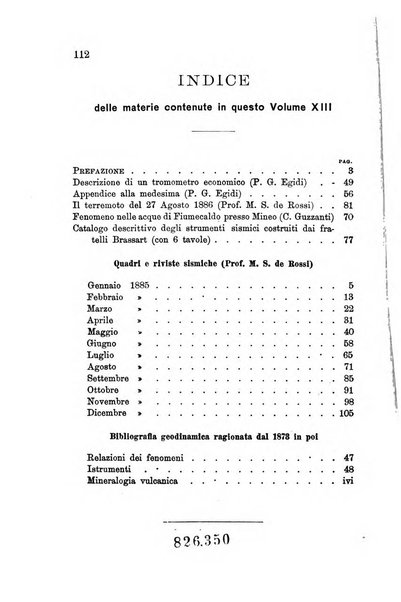 Bullettino del vulcanismo italiano periodico geologico ed archeologico per l'osservazione e la storia..