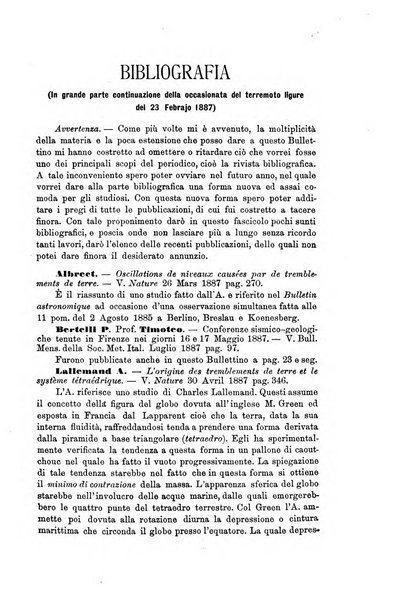 Bullettino del vulcanismo italiano periodico geologico ed archeologico per l'osservazione e la storia..