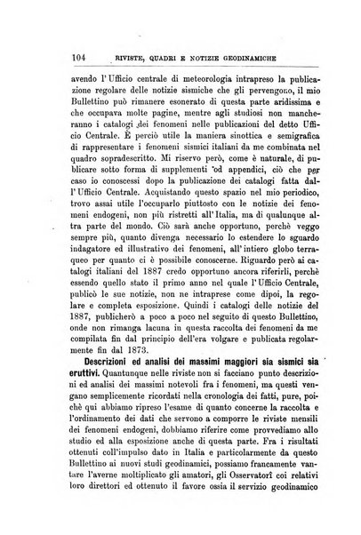 Bullettino del vulcanismo italiano periodico geologico ed archeologico per l'osservazione e la storia..