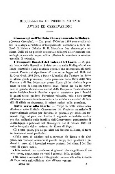 Bullettino del vulcanismo italiano periodico geologico ed archeologico per l'osservazione e la storia..