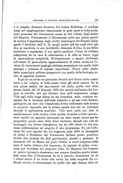 Bullettino del vulcanismo italiano periodico geologico ed archeologico per l'osservazione e la storia..